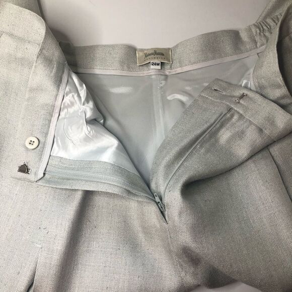 Neiman Marcus Silk Dress Pants Plus Size Fully Lined Ice Blue Grey Size 24 - Picture 6 of 12